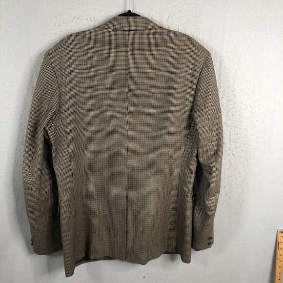 Vintage Pendleton Blazer Mens 42L Brown Houndstooth Wool Sport Coat Jacket - Picture 3 of 16